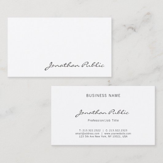 Creative Freehand Script Professional Elegant Visitekaartje (Voorkant / Achterkant)