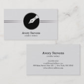 Creative Freelance Writer Calligraphy Nib Logo Visitekaartje (Voorkant / Achterkant)