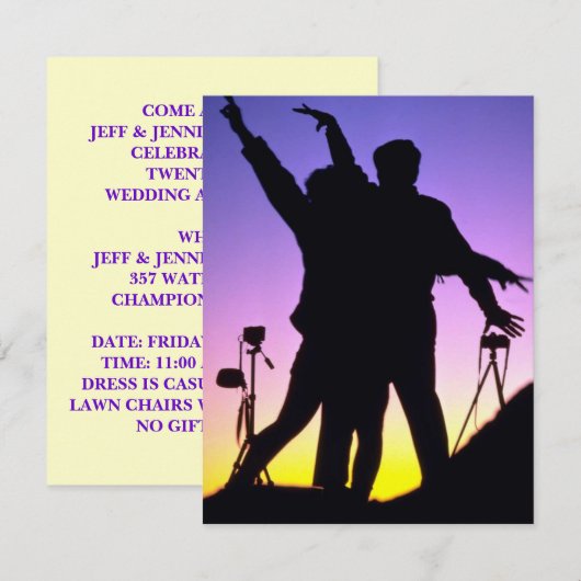 CREATIVE FUN COUPLE JUBILEUM PARTY INVITATION KAART (Voorkant / Achterkant)