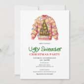 Creative Funny Ugly Sweater Party Invitation Kaart (Voorkant)