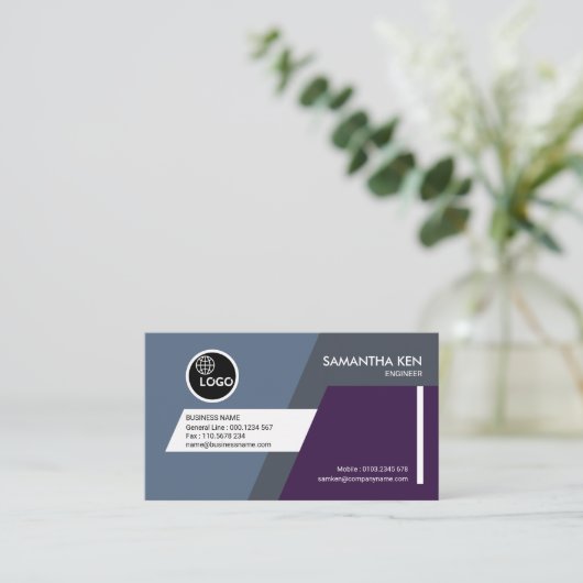 Creative Futuristic Trapezium Engineer Visitekaartje (Staand voorkant)