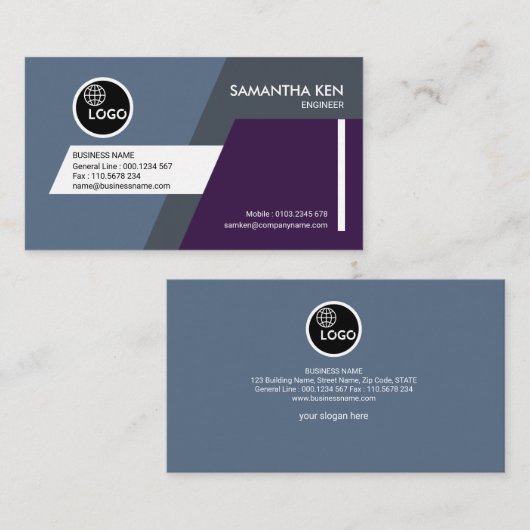 Creative Futuristic Trapezium Engineer Visitekaartje (Voorkant / Achterkant)