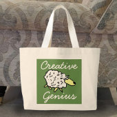 "Creative Genius" Sheep Cartoon Project Bag Grote Tote Bag