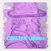 Creative Genius Vierkante Sticker (Voorkant)