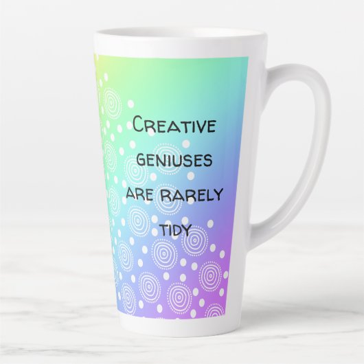 Creative Geniuses zijn zelden Tidy Rainbow Latte Mok (Rechts)
