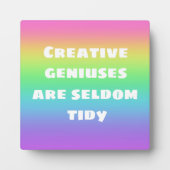 Creative Geniuses zijn zelden Tidy Rainbow Plaque Fotoplaat (Voorkant)