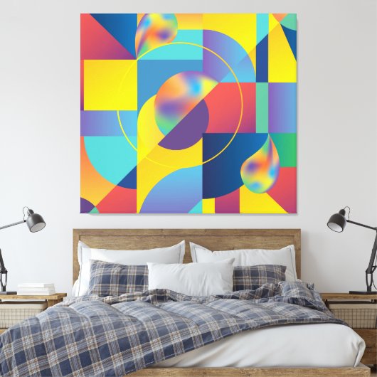 Creative Geometric: Abstract Hoesje. Canvas Afdruk (Insitu (Slaapkamer))