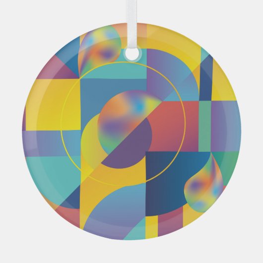 Creative Geometric: Abstract  Hoesje. Glas Ornament (Voorkant)