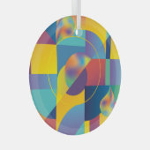 Creative Geometric: Abstract  Hoesje. Glas Ornament (Voorkant Rechts)