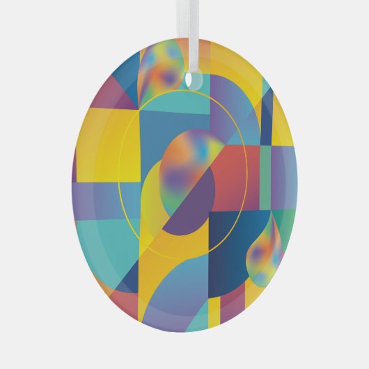 Creative Geometric: Abstract Hoesje. Glas Ornament (Voorkant Rechts)