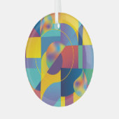 Creative Geometric: Abstract  Hoesje. Glas Ornament (Voorkant links)