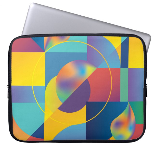 Creative Geometric: Abstract  Hoesje. Laptop Sleeve (Voorkant)