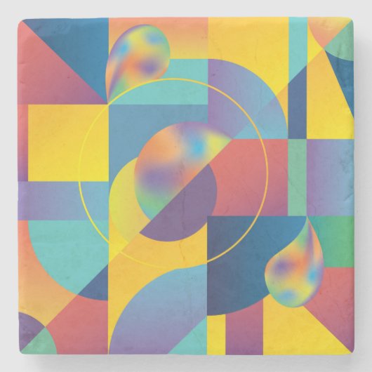 Creative Geometric: Abstract Hoesje. Stenen Onderzetter (Voorkant)