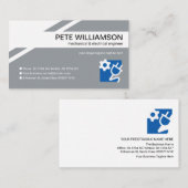 Creative Geometric Grey Layers Electrical Engineer Visitekaartje (Voorkant / Achterkant)