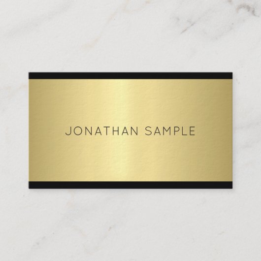 Creative Glam Design Modern Gold Luxe Plain Visitekaartje (Voorkant)