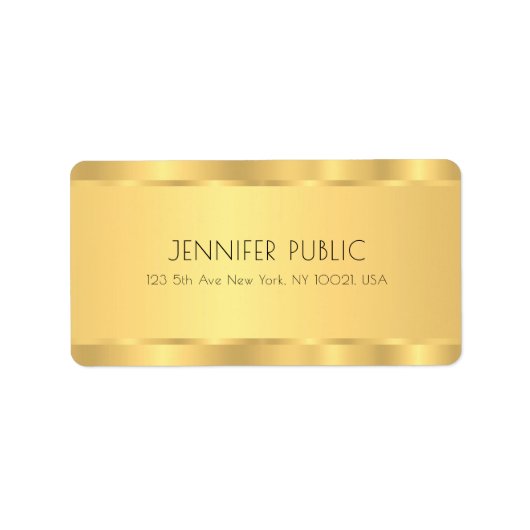 Creative Glamor Gold Elegant Sjabloon Moderne Etiket (Voorkant)