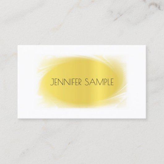 Creative Glamour Design Modern Gold Luxury Plain Visitekaartje (Voorkant)