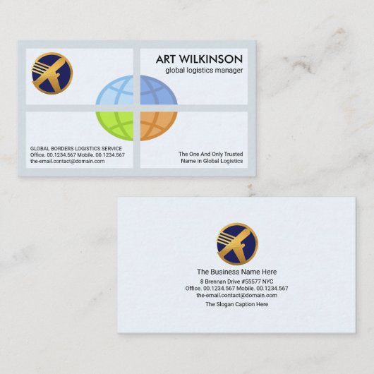 Creative Global Logistics Quadrant Import Export Visitekaartje (Voorkant / Achterkant)