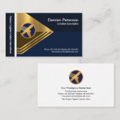 Creative Gold Arrow Logistics Aviation Pilot Visitekaartje (Voorkant / Achterkant)