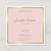 Creative Gold Blush Pink Hand Script Font Tekst Vierkante Visitekaartje (Achterkant)
