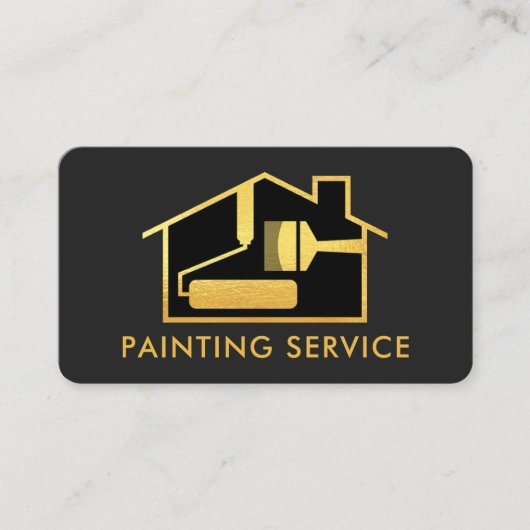 Creative Gold Brush Home Painting Visitekaartje (Voorkant)
