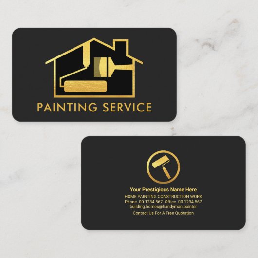 Creative Gold Brush Home Painting Visitekaartje (Voorkant / Achterkant)