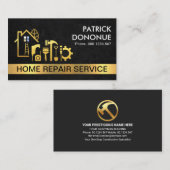 Creative Gold Building Black Grunge Texture Visitekaartje (Voorkant / Achterkant)