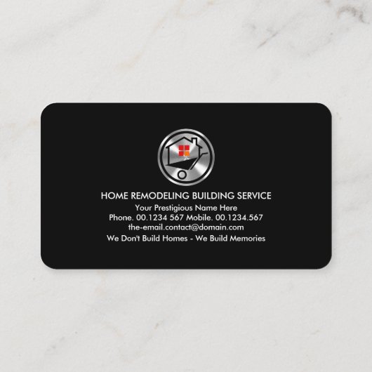 Creative Gold Building Handyman Hammer Visitekaartje (Achterkant)