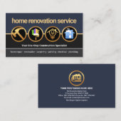 Creative Gold Construction Pictogram Border Renova Visitekaartje (Voorkant / Achterkant)