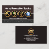 Creative Gold Construction Pictogram Home Renovati Visitekaartje (Voorkant / Achterkant)