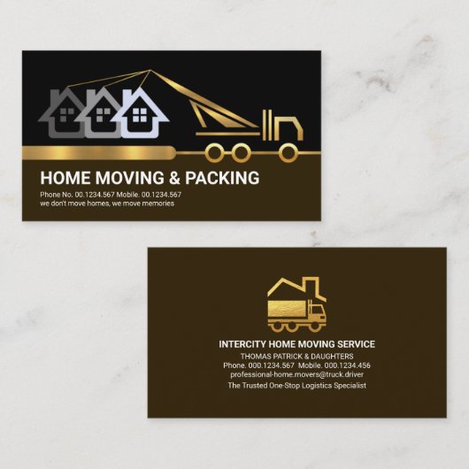 Creative Gold Crane Border Line Home Movement Visitekaartje (Voorkant / Achterkant)