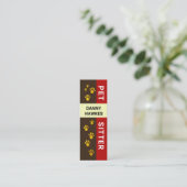 Creative Gold Doggy Paw Prints Pet Sitter Mini Visitekaartje (Staand voorkant)