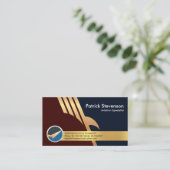 Creative Gold Eagle Falcon Wings Pilot Visitekaartje (Staand voorkant)