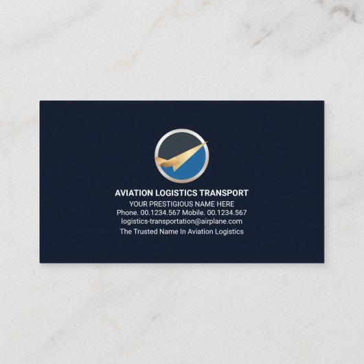 Creative Gold Eagle Falcon Wings Pilot Visitekaartje (Achterkant)