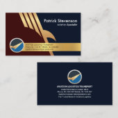 Creative Gold Eagle Falcon Wings Pilot Visitekaartje (Voorkant / Achterkant)