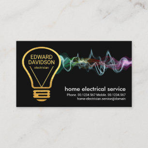 Creative Gold Electricia Bulb Electrical Service Visitekaartje