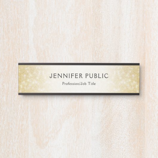 Creative Gold Glitter Moderne Sjabloon Elegant Deurbordje (Voorkant)
