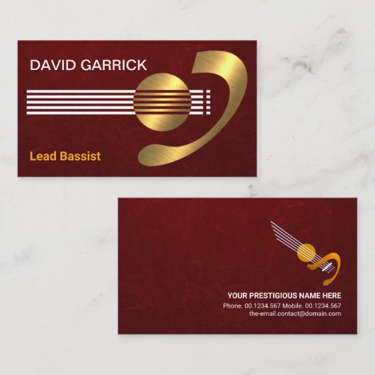 Creative Gold Guitar-assistent Visitekaartje (Voorkant / Achterkant)