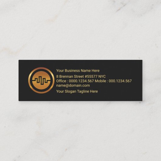 Creative Gold Guitar Equalizer Panel Mini Visitekaartje (Achterkant)