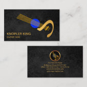 Creative Gold Guitar Stylish Gray Grunge Musicus Visitekaartje (Voorkant / Achterkant)