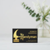 Creative Gold Hammer Handyman Design Visitekaartje (Staand voorkant)