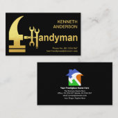 Creative Gold Hammer Handyman Design Visitekaartje (Voorkant / Achterkant)