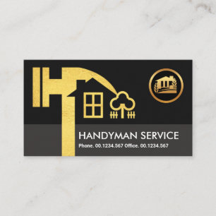 Creative Gold Hammer Home Landscape Construction Visitekaartje