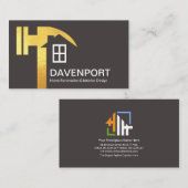 Creative Gold Hammer Home Silhouette Contractor Visitekaartje (Voorkant / Achterkant)