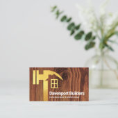 Creative Gold Hammer Home Silhouette Timber Wood Visitekaartje (Staand voorkant)