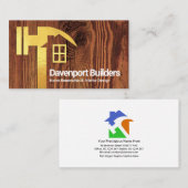 Creative Gold Hammer Home Silhouette Timber Wood Visitekaartje (Voorkant / Achterkant)