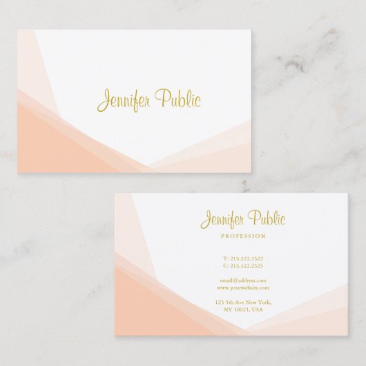 Creative Gold Hand Script Name Professional Modern Visitekaartje (Voorkant / Achterkant)