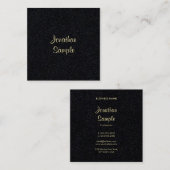 Creative Gold Handgeschreven Script Font Modern Bl Vierkante Visitekaartje (Voorkant / Achterkant)