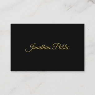 Creative Gold Handwrited Script Professional Chic Visitekaartje