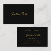 Creative Gold Handwrited Script Professional Chic Visitekaartje (Voorkant / Achterkant)
